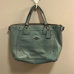 Blue/Green Micke Satchel Coach bag.